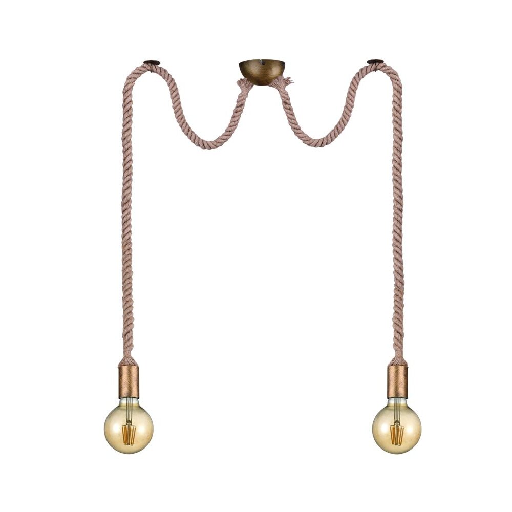 Suspension Trio Leuchten CORD Brun, Laiton, 2 lumières main product photo