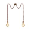 Suspension Trio Leuchten CORD Brun, Laiton, 2 lumières