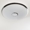 Plafonnier Alar LED Chrome, Blanc, 1 lumière, Télécommandes