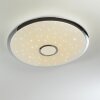 Plafonnier Alar LED Chrome, Blanc, 1 lumière, Télécommandes