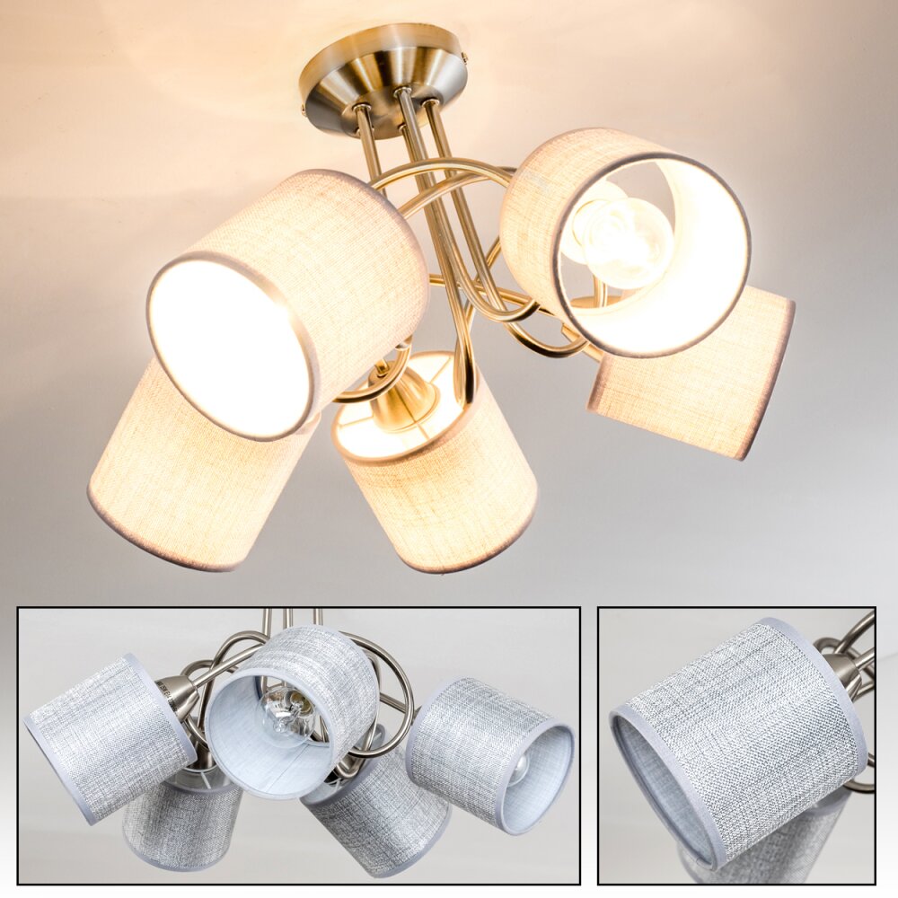 Plafonnier Stai Nickel mat, 5 lumières main product photo