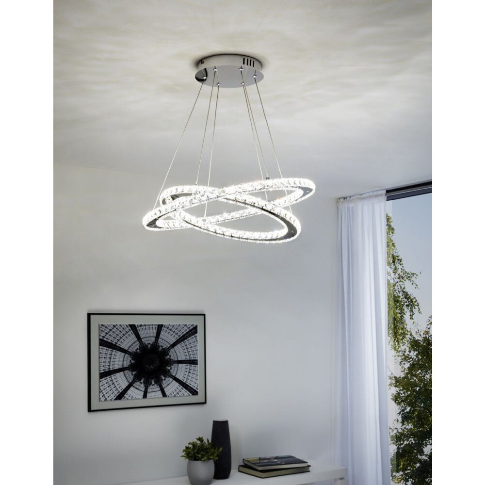 Suspension Eglo VARRAZO LED Chrome, Aspect cristal, 1 lumière main product photo