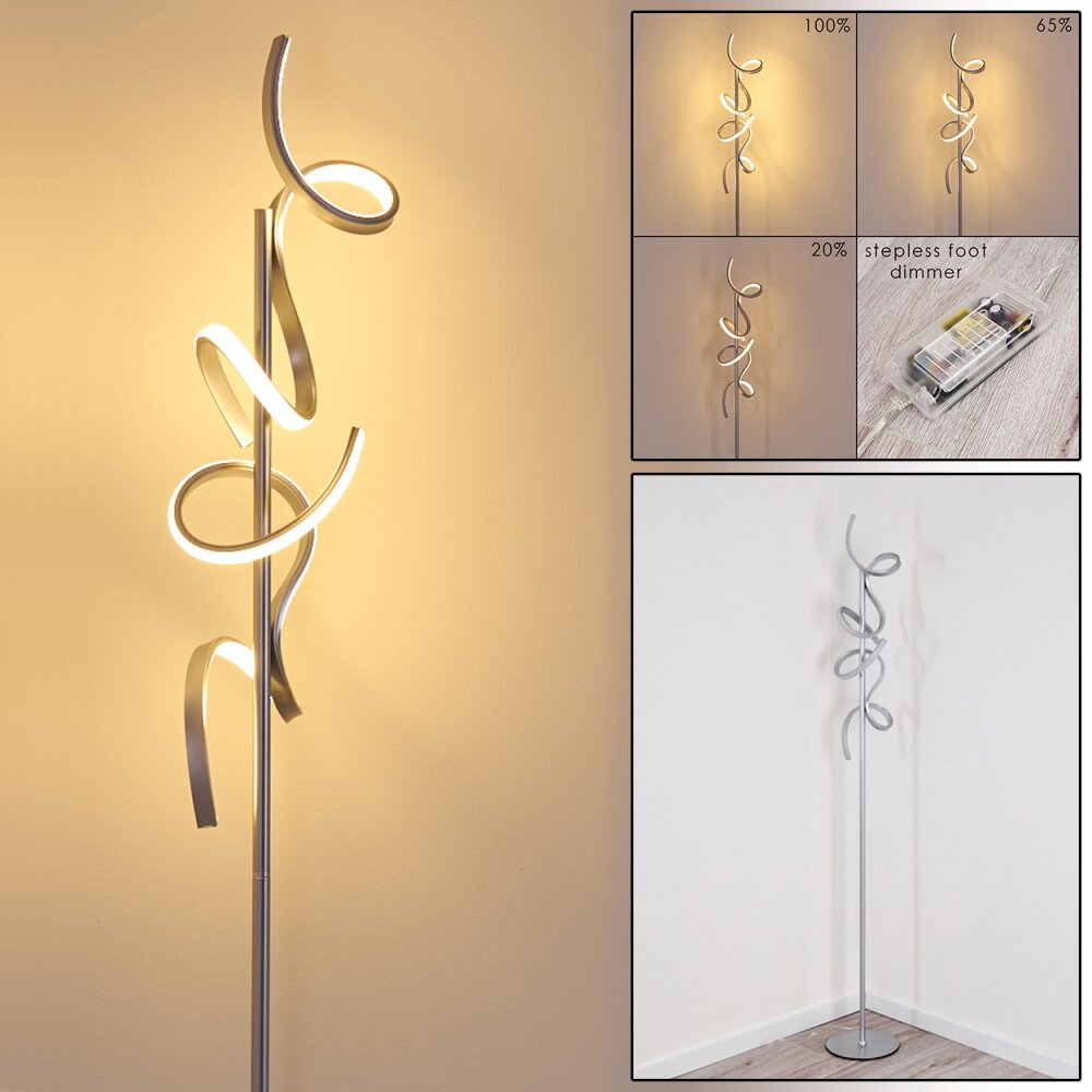 Lampadaire Lavaca LED Argenté, 2 lumières main product photo