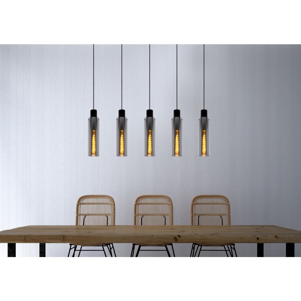 Suspension Lucide ORLANDO Gris, Rouille, 5 lumières main product photo