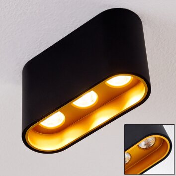 Plafonnier Dalarna LED Noir doré, 1 lumière