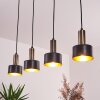 Suspension Pretoria LED Laiton, Noir, 4 lumières