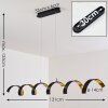 Suspension Rezat LED Noir doré, 6 lumières