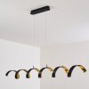 Suspension Rezat LED Noir doré, 6 lumières