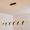 Suspension Rezat LED Noir doré, 6 lumières