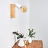 Applique murale Barbengo Bois clair, Blanc, 1 lumière