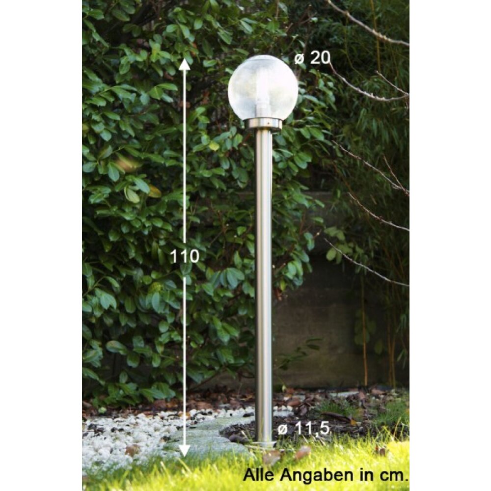 Lampe d'extérieur Globo BOWLE II Acier inoxydable, Transparent, 1 lumière main product photo