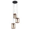 Suspension Siddeburen Bois foncé, 3 lumières