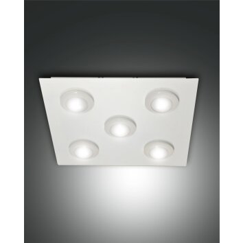 Plafonnier Fabas Luce Swan LED Blanc, 5 lumières