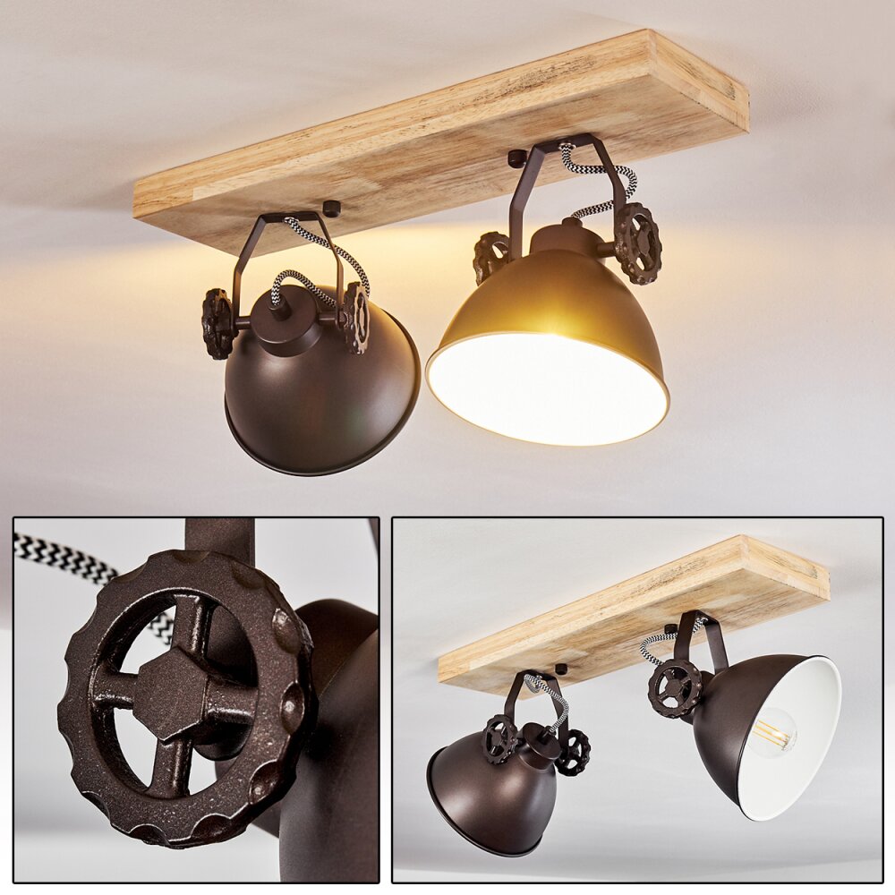 Plafonnier Svanfolk Brun, Noir, Blanc, 2 lumières main product photo