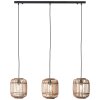 Suspension Brilliant Woodrow Brun, 3 lumières