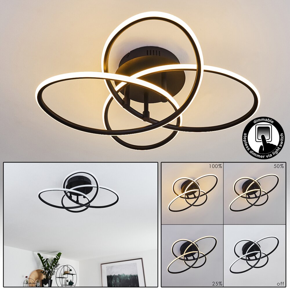 Plafonnier Sucre LED Noir, 4 lumières main product photo