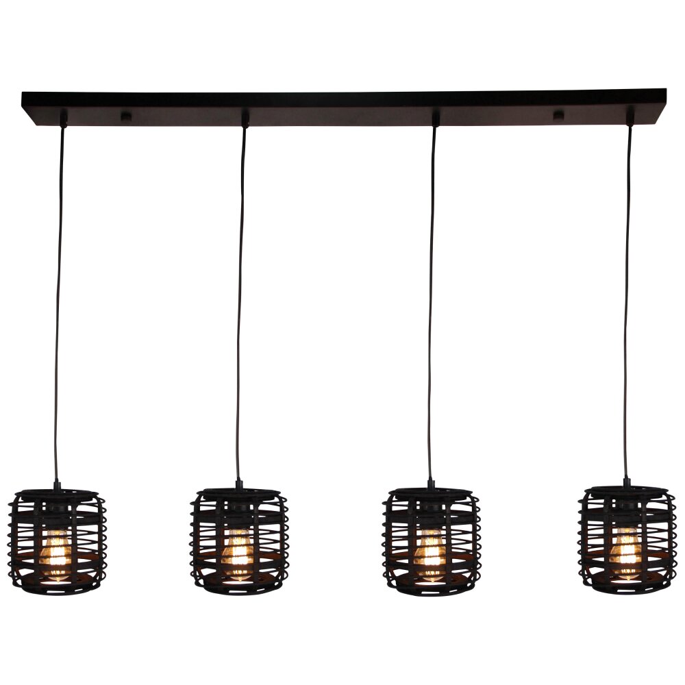 Suspension Brilliant CROSSTOWN Bois foncé, Noir, 4 lumières main product photo
