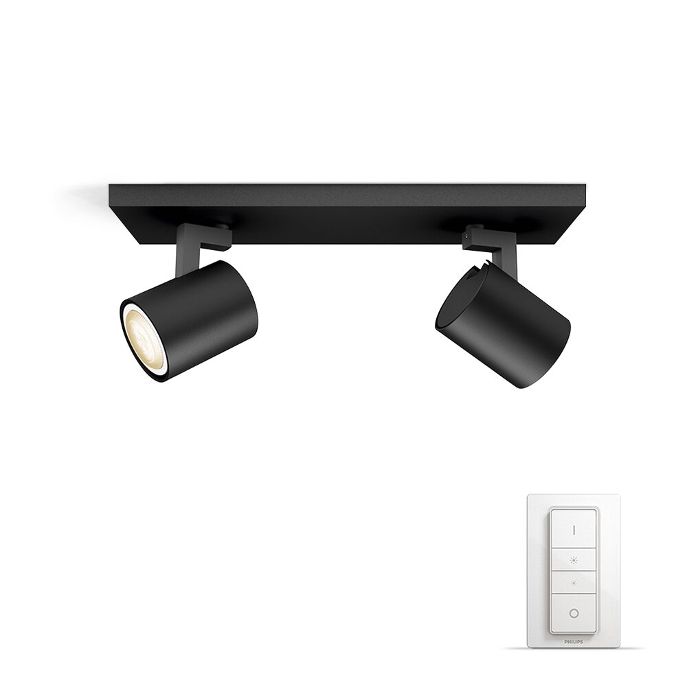 Spot de plafond, kit de base Philips Hue Ambiance White Runner Noir, 2 lumières, Télécommandes main product photo