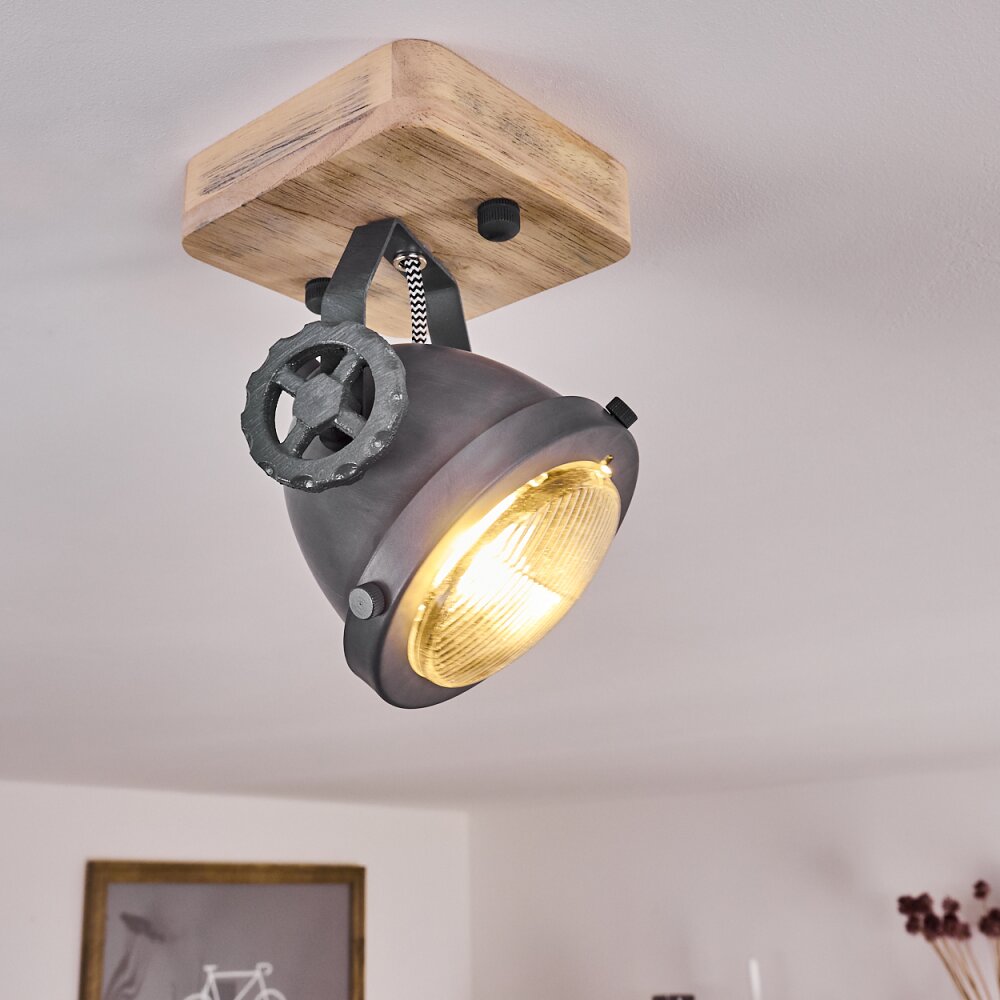 Plafonnier Herford Gris, Bois clair, 1 lumière main product photo