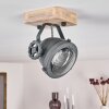 Plafonnier Herford Gris, Bois clair, 1 lumière