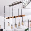 Suspension Adama Bois foncé, Noir, 5 lumières