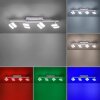 Plafonnier Leuchten-Direkt LOLAsmart-SABI LED Nickel mat, 4 lumières, Télécommandes, Changeur de couleurs