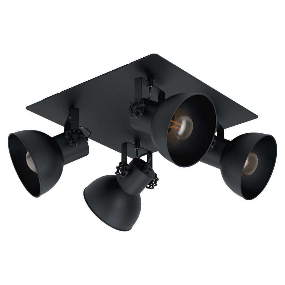 Plafonnier Eglo BARNSTAPLE Noir, 4 lumières main product photo