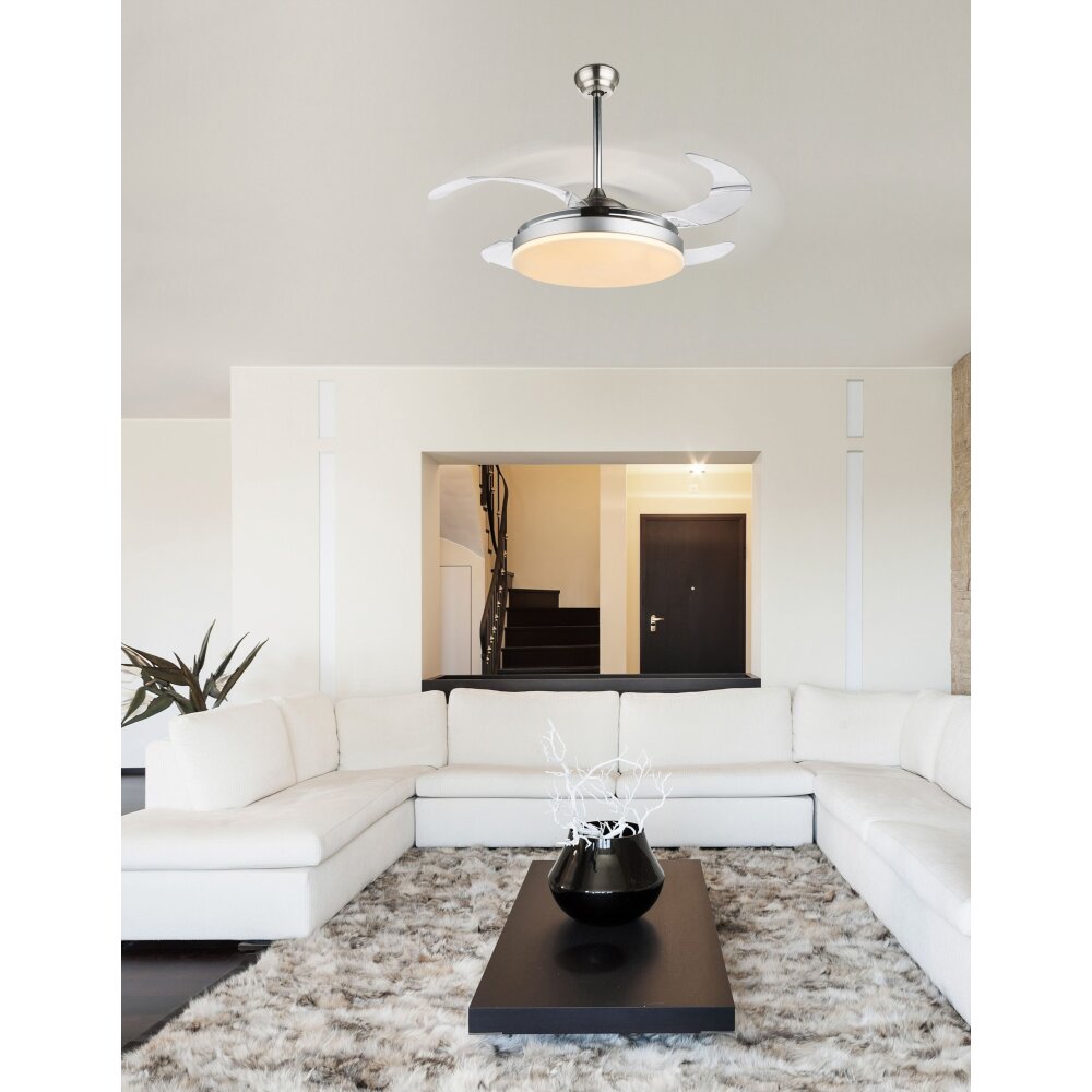 Ventilateur Globo CABRERA LED Nickel mat, 1 lumière, Télécommandes main product photo