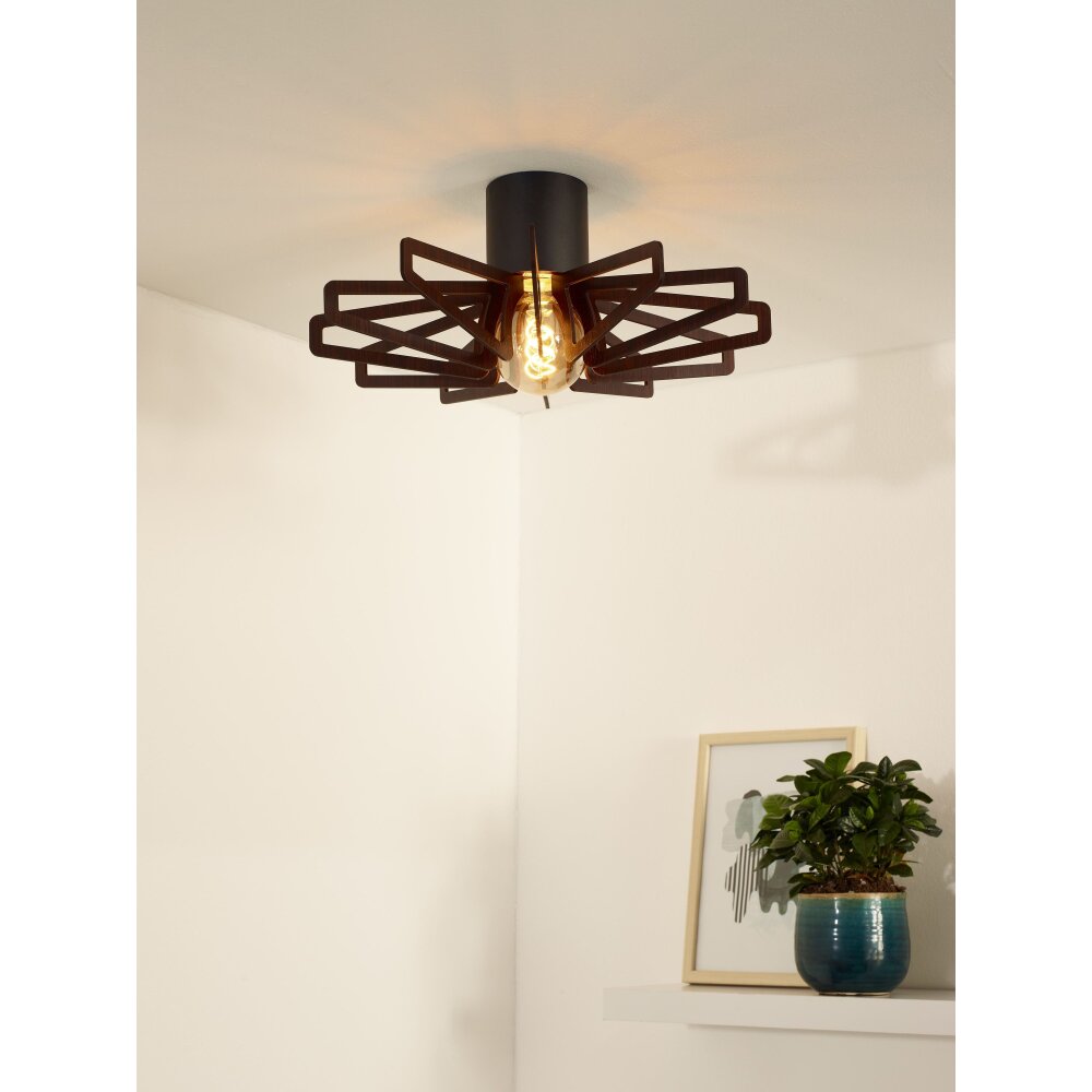 Plafonnier Lucide ZIDANE Noir, 1 lumière main product photo
