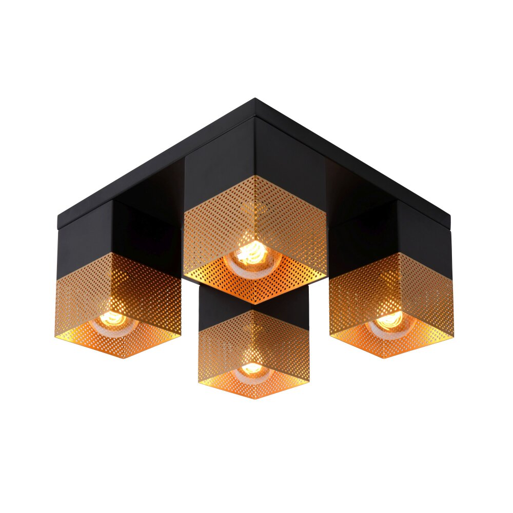 Plafonnier Lucide RENATE Noir, 4 lumières main product photo