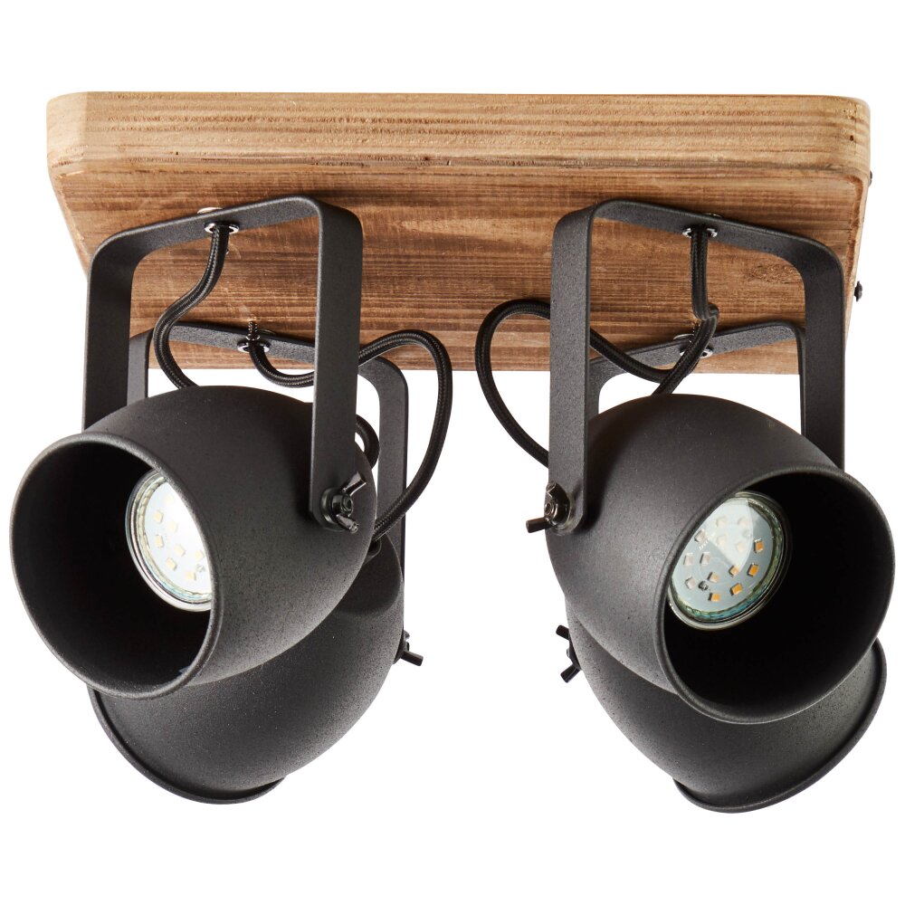 Plafonnier Brilliant CROWTON Bois foncé, Noir, 4 lumières main product photo