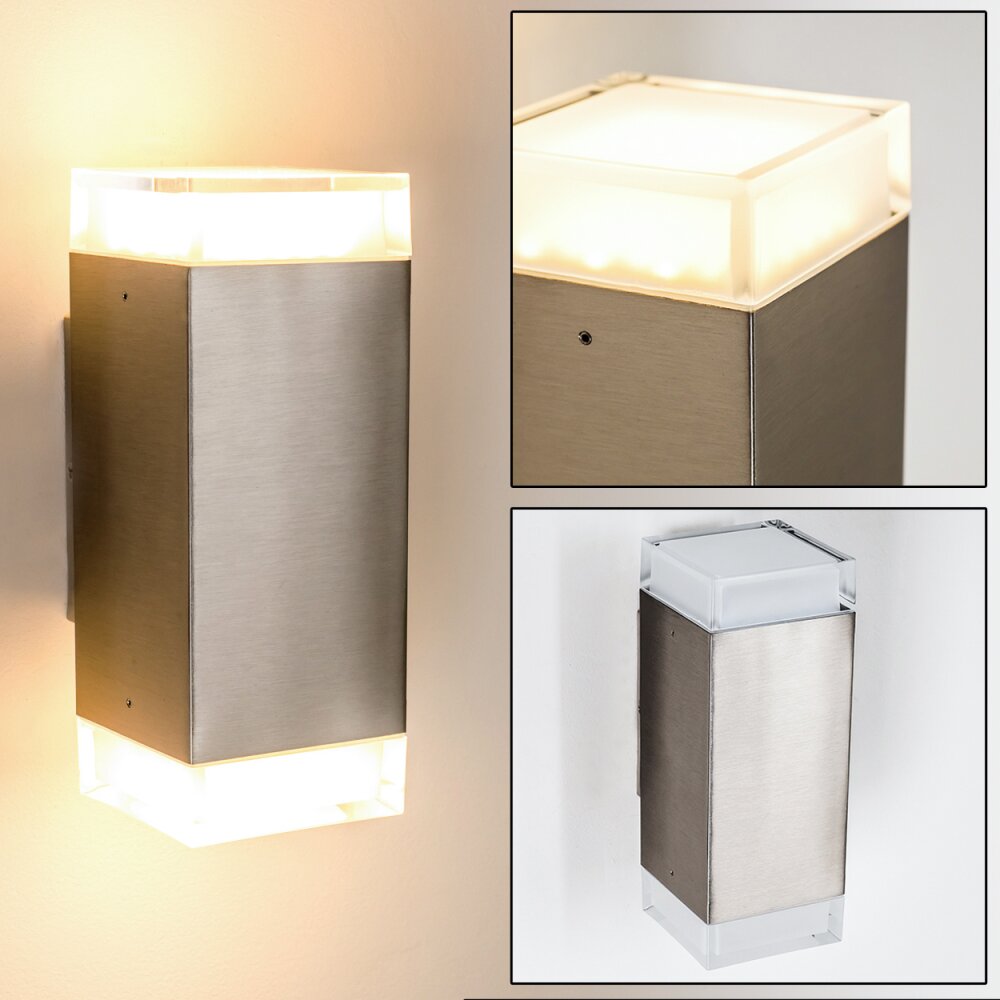 Applique murale d'extérieur Tibor LED Acier inoxydable, 2 lumières main product photo