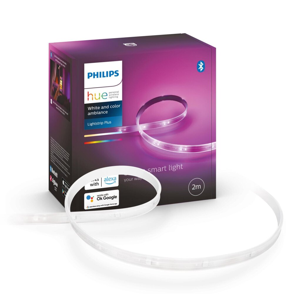 Kit de base Philips Hue Ambiance White & Color Lightstrip Plus LED, 1 lumière, Changeur de couleurs main product photo