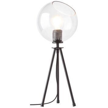 Lampe de table Brilliant AFTON Noir, Transparent, 2 lumières