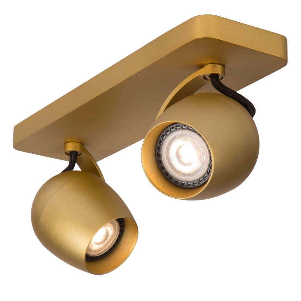 Spot de plafond Lucide PRESTON LED Or, Laiton, 2 lumières main product photo