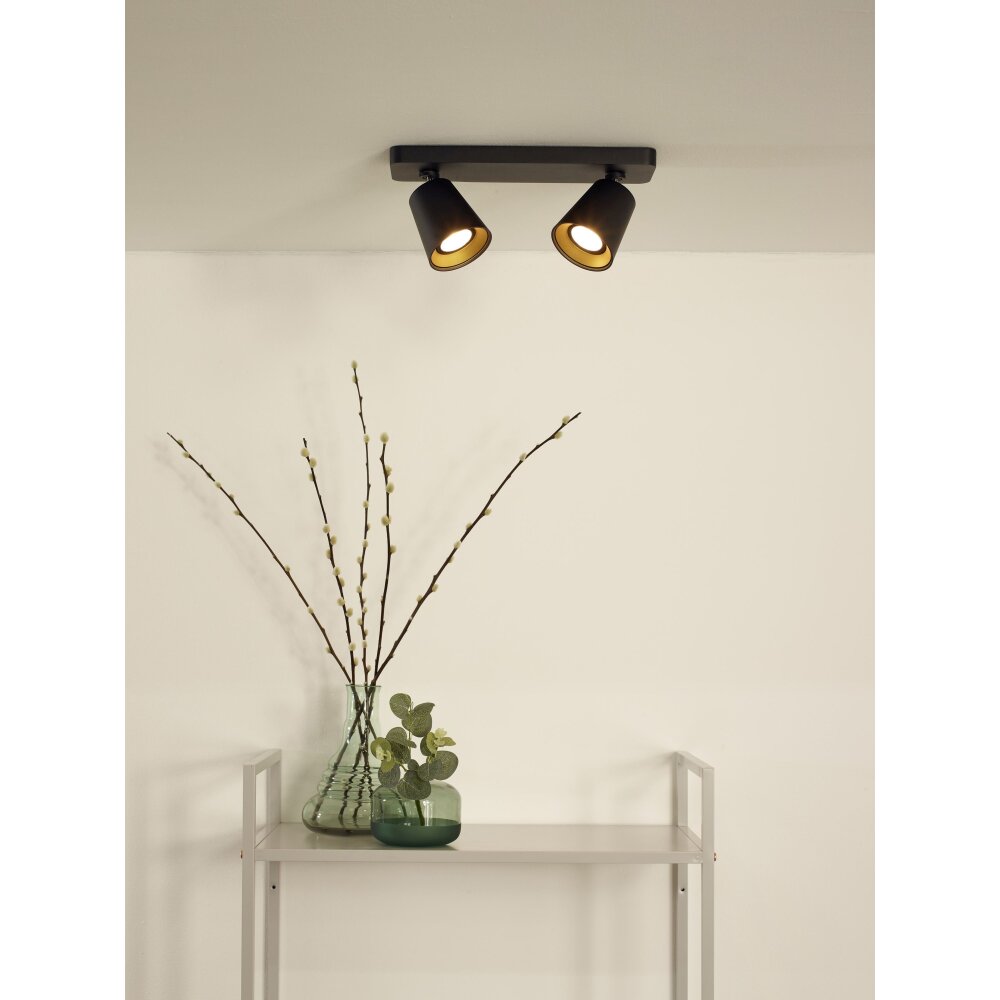 Spot de plafond Lucide TURNON LED Noir, 2 lumières main product photo