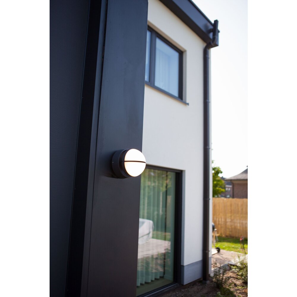 Applique murale d'extérieur Lutec Eklips LED Anthracite, 2 lumières main product photo