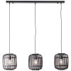 Suspension Brilliant Woodrow Bois foncé, Noir, 3 lumières