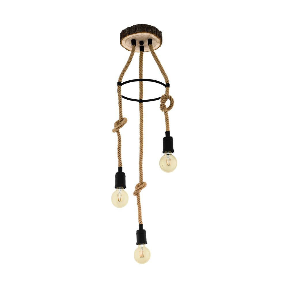 Suspension Eglo RAMPSIDE Brun, Noir, 3 lumières main product photo