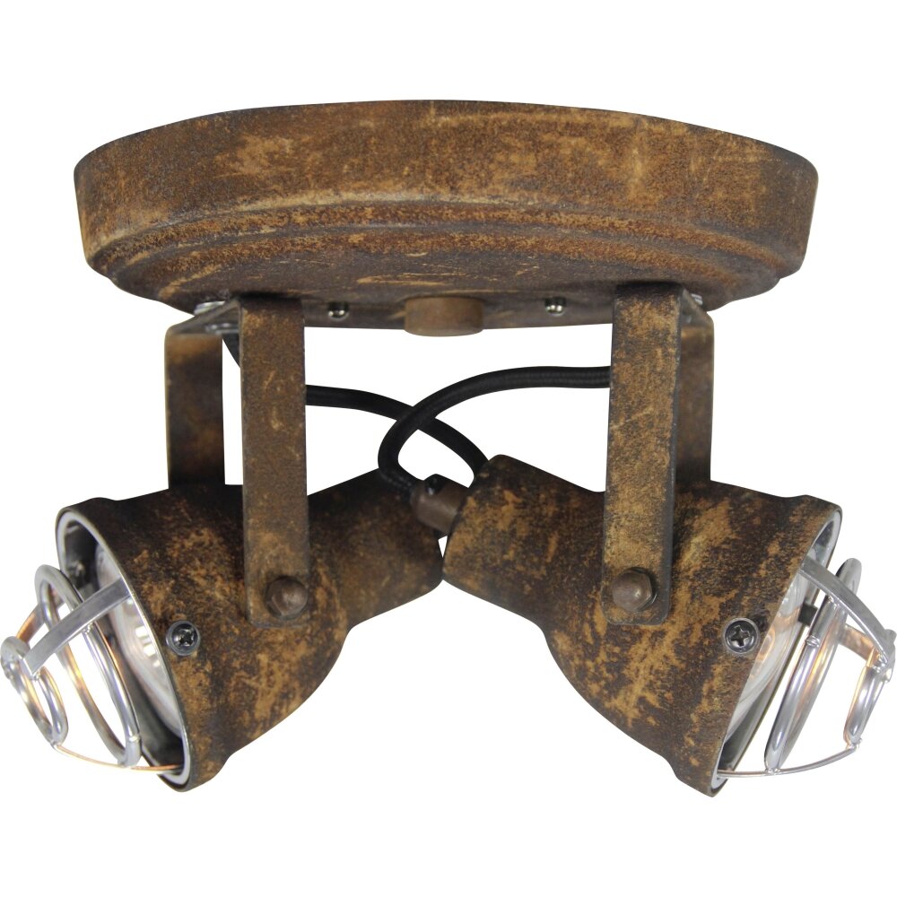 Plafonnier rond à spots Brilliant Bente Rouille, 2 lumières main product photo