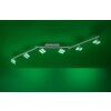 Plafonnier Leuchten-Direkt SABI LED Nickel mat, 6 lumières, Télécommandes, Changeur de couleurs