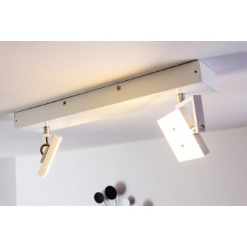 Spot plafond Guyana LED Chrome, Blanc, 2 lumières