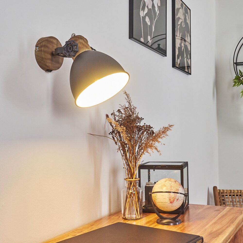 Applique murale Banjul Gris, Bois foncé, 1 lumière main product photo