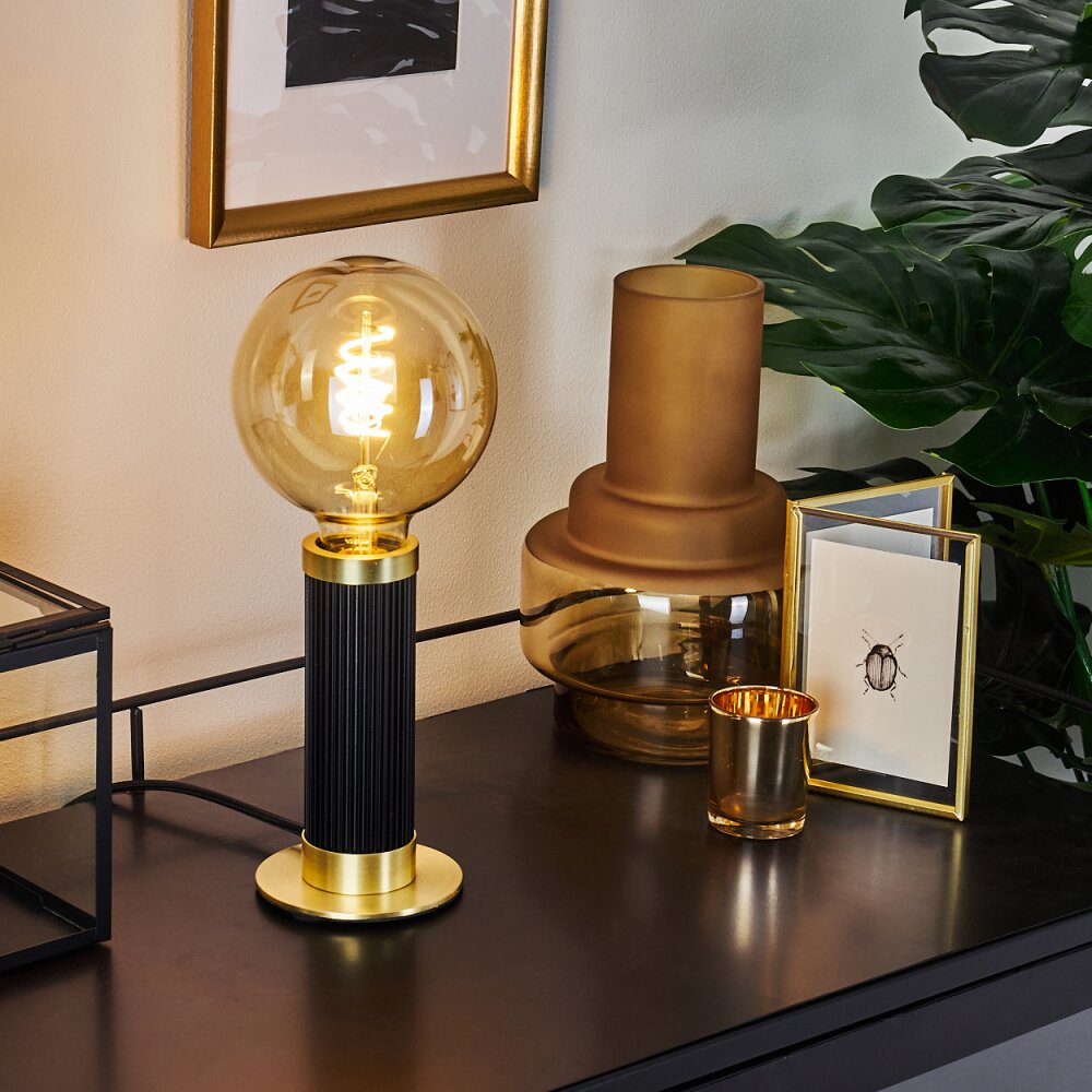 Lampe de table Caledonia Laiton, Noir, 1 lumière main product photo