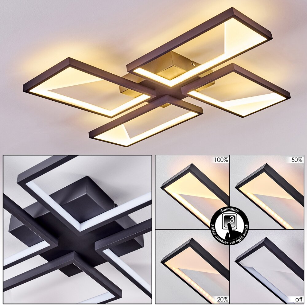 Plafonnier Haya LED Noir, 4 lumières main product photo