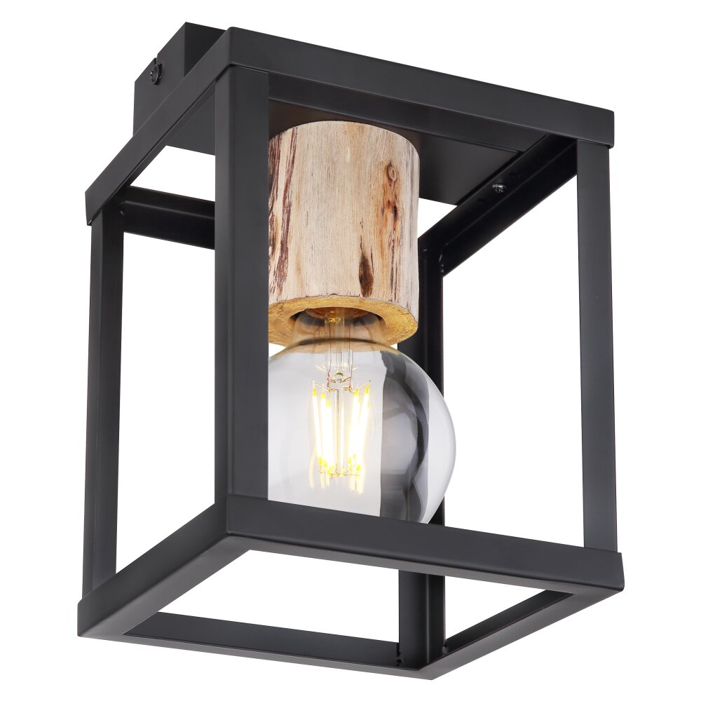 Plafonnier Globo HAGAR Noir, 1 lumière main product photo
