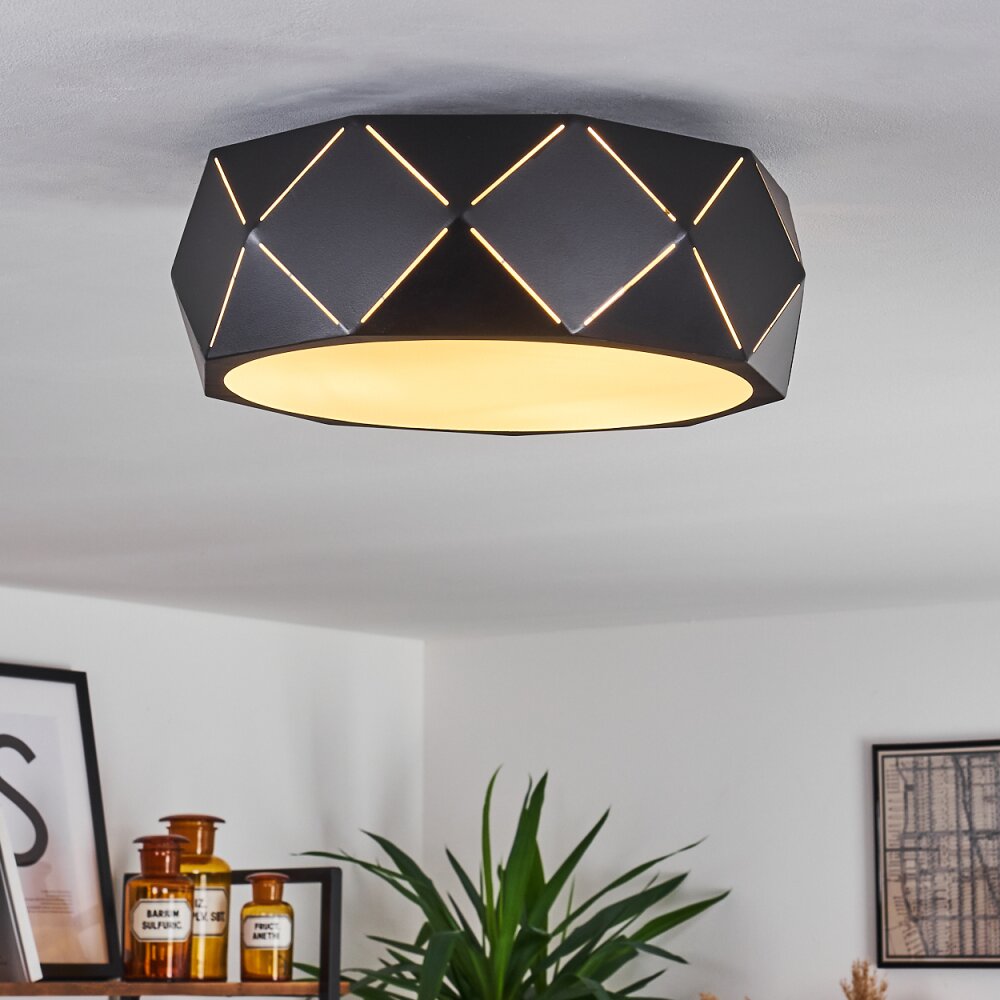 Plafonnier Shouver Noir, Blanc, 3 lumières main product photo