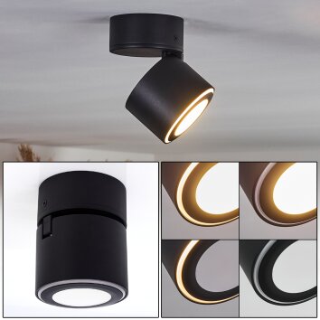 Plafonnier Appleton LED Noir, 1 lumière