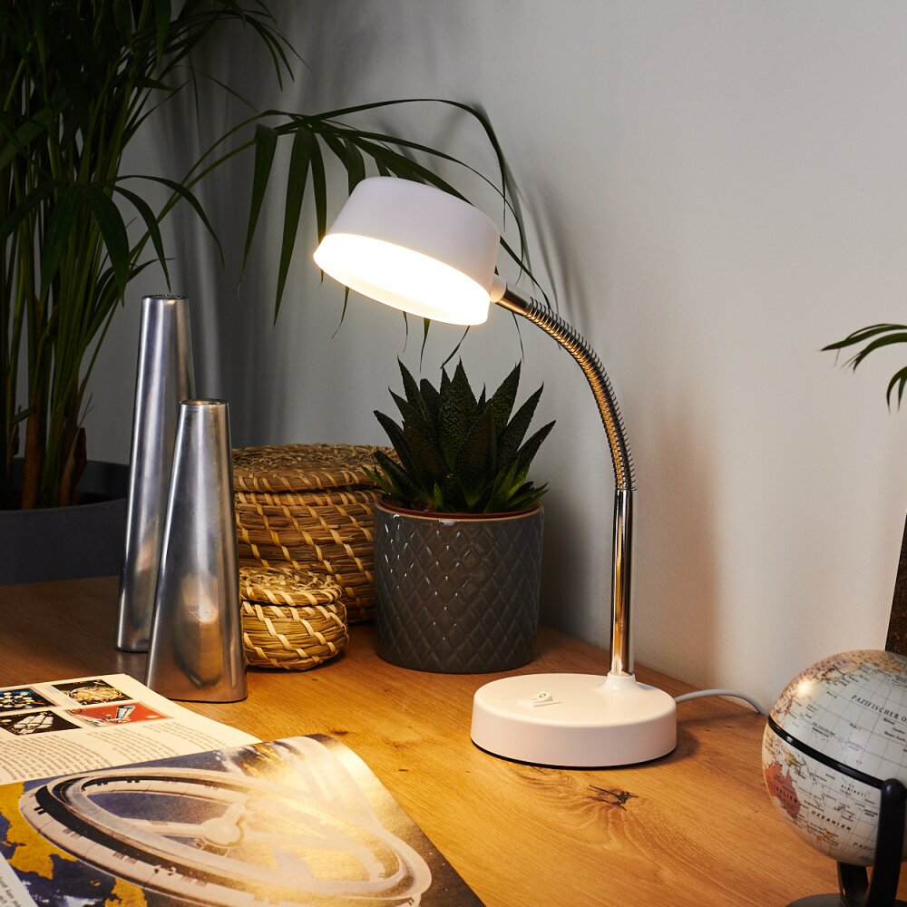 Lampe de table Pineda LED Chrome, Blanc, 1 lumière main product photo
