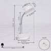 Lampe de table Pineda LED Chrome, Blanc, 1 lumière